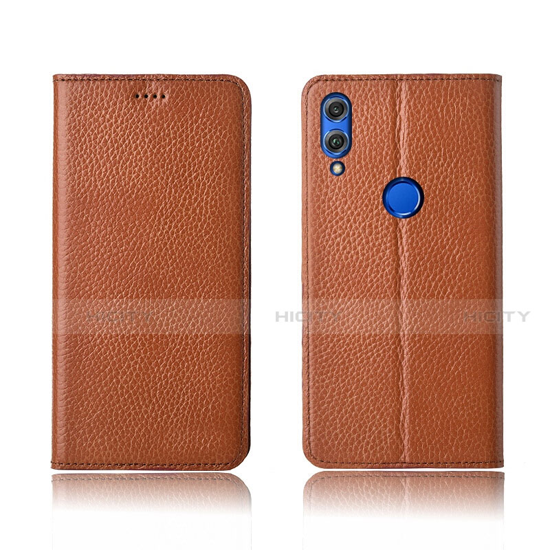 Funda de Cuero Cartera con Soporte Carcasa L04 para Huawei Honor 8X Naranja