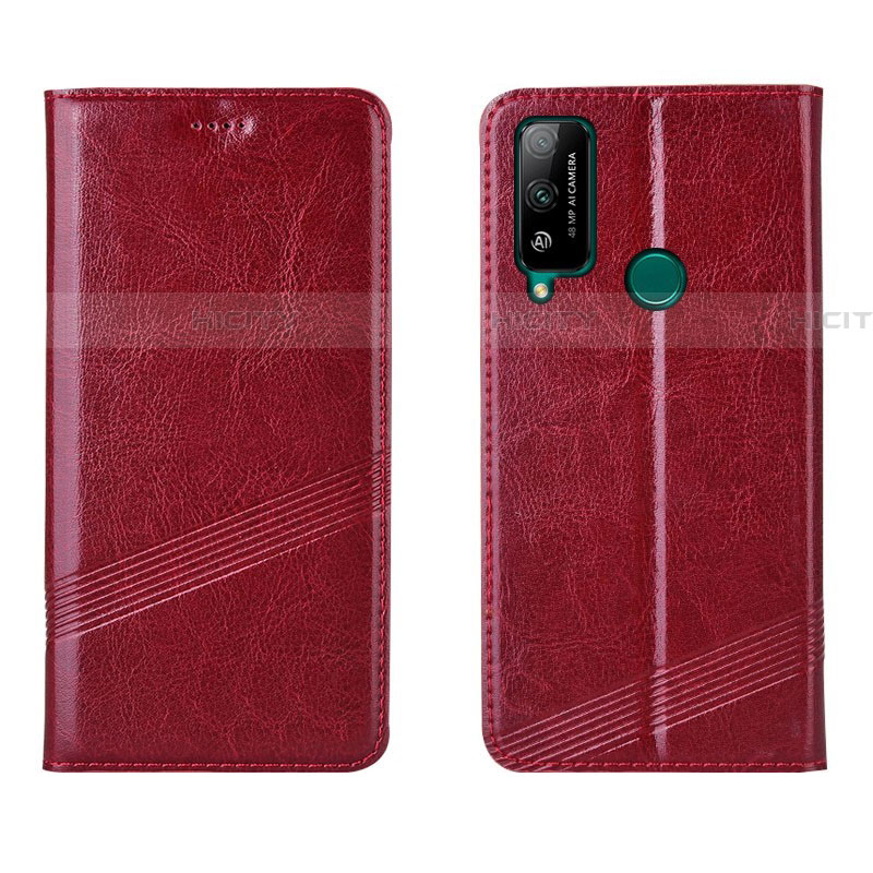 Funda de Cuero Cartera con Soporte Carcasa L04 para Huawei Honor Play4T Rojo