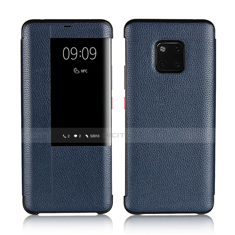 Funda de Cuero Cartera con Soporte Carcasa L04 para Huawei Mate 20 Pro Azul