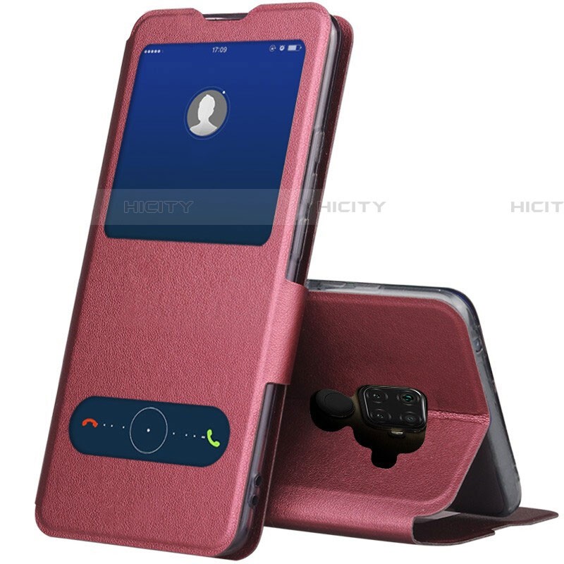 Funda de Cuero Cartera con Soporte Carcasa L04 para Huawei Nova 5i Pro Rojo