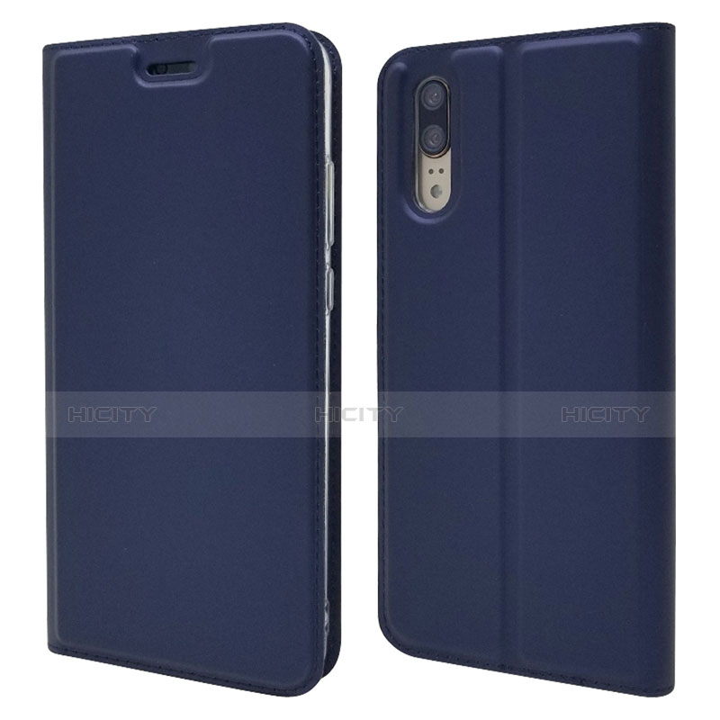 Funda de Cuero Cartera con Soporte Carcasa L04 para Huawei P20 Azul