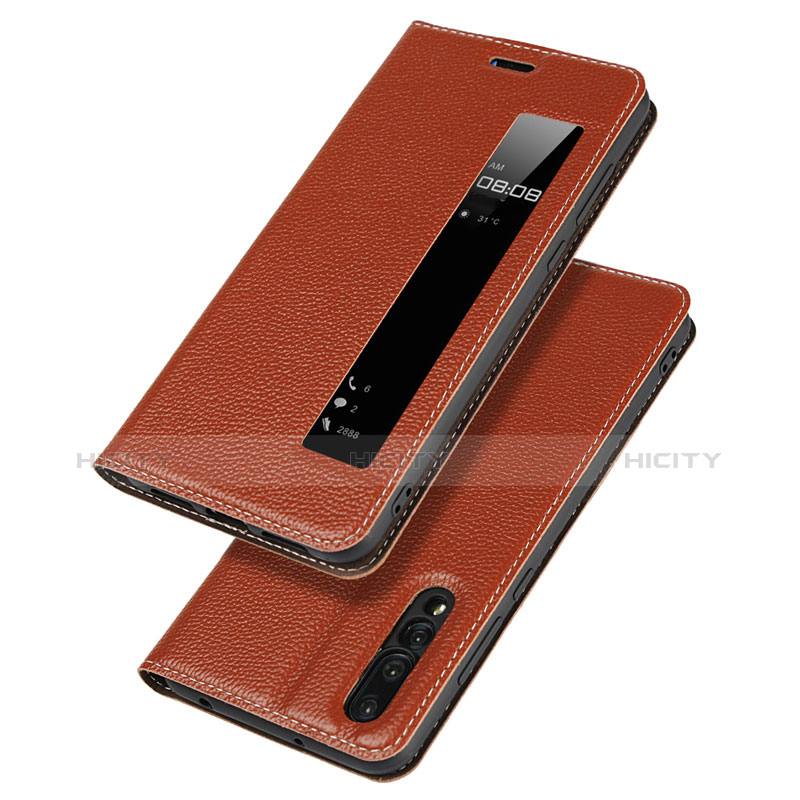 Funda de Cuero Cartera con Soporte Carcasa L04 para Huawei P20 Pro Naranja