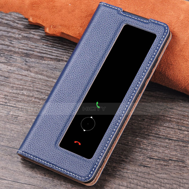 Funda de Cuero Cartera con Soporte Carcasa L04 para Huawei P30 Azul