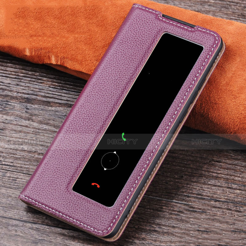 Funda de Cuero Cartera con Soporte Carcasa L04 para Huawei P30 Morado