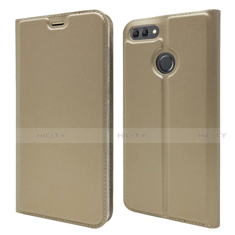 Funda de Cuero Cartera con Soporte Carcasa L04 para Huawei Y9 (2018) Oro