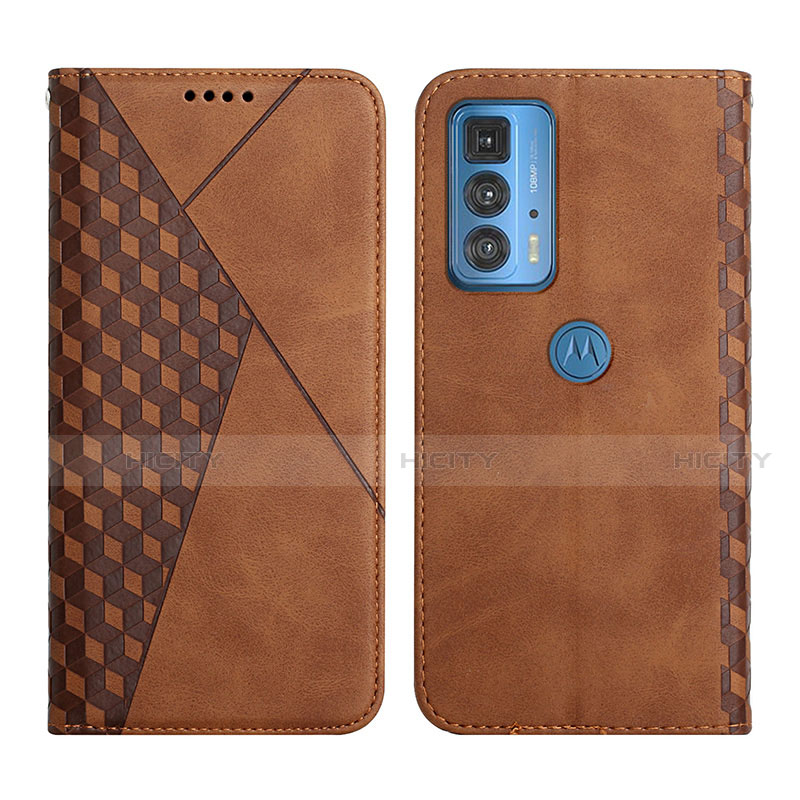 Funda de Cuero Cartera con Soporte Carcasa L04 para Motorola Moto Edge 20 Pro 5G Marron