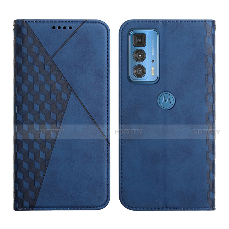 Funda de Cuero Cartera con Soporte Carcasa L04 para Motorola Moto Edge S Pro 5G Azul