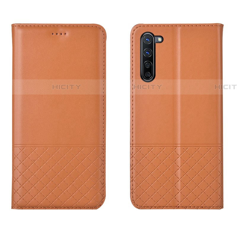 Funda de Cuero Cartera con Soporte Carcasa L04 para Oppo Find X2 Lite Naranja