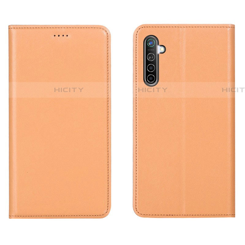 Funda de Cuero Cartera con Soporte Carcasa L04 para Oppo K5 Naranja