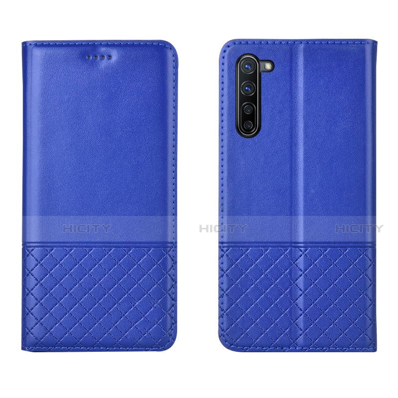 Funda de Cuero Cartera con Soporte Carcasa L04 para Oppo K7 5G Azul