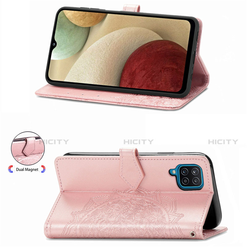 Funda de Cuero Cartera con Soporte Carcasa L04 para Samsung Galaxy A12