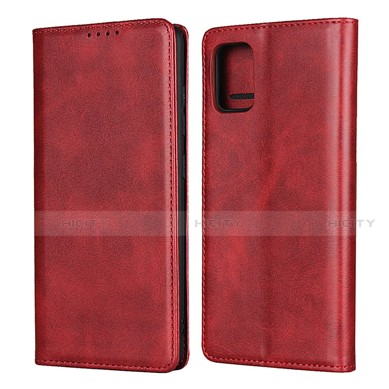 Funda de Cuero Cartera con Soporte Carcasa L04 para Samsung Galaxy A51 4G Rojo