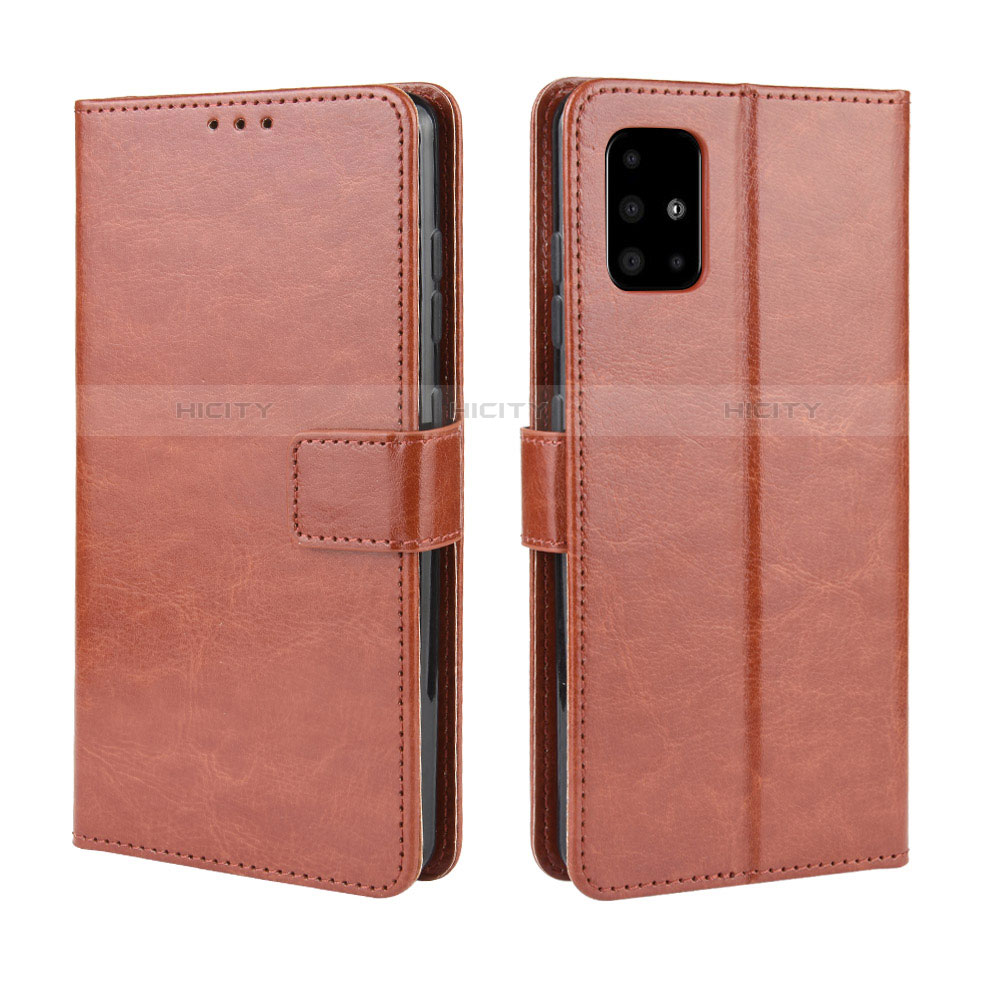 Funda de Cuero Cartera con Soporte Carcasa L04 para Samsung Galaxy A51 5G Marron