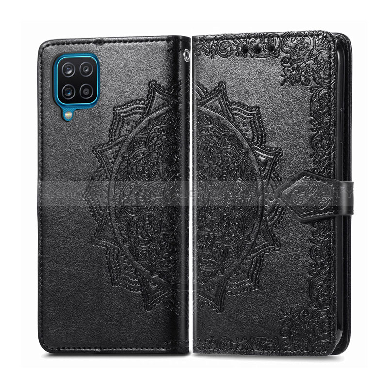 Funda de Cuero Cartera con Soporte Carcasa L04 para Samsung Galaxy F12 Negro