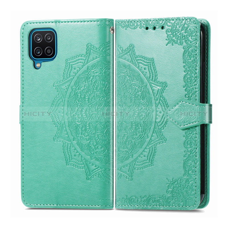 Funda de Cuero Cartera con Soporte Carcasa L04 para Samsung Galaxy M12 Menta Verde