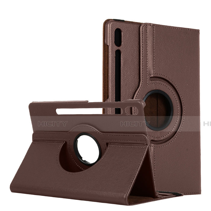 Funda de Cuero Cartera con Soporte Carcasa L04 para Samsung Galaxy Tab S6 10.5 SM-T860 Marron