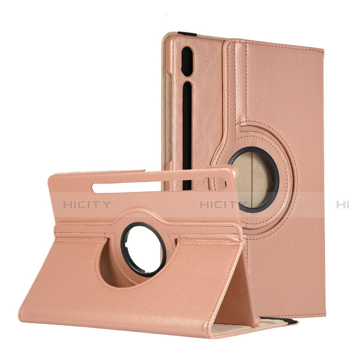 Funda de Cuero Cartera con Soporte Carcasa L04 para Samsung Galaxy Tab S6 10.5 SM-T860 Oro Rosa