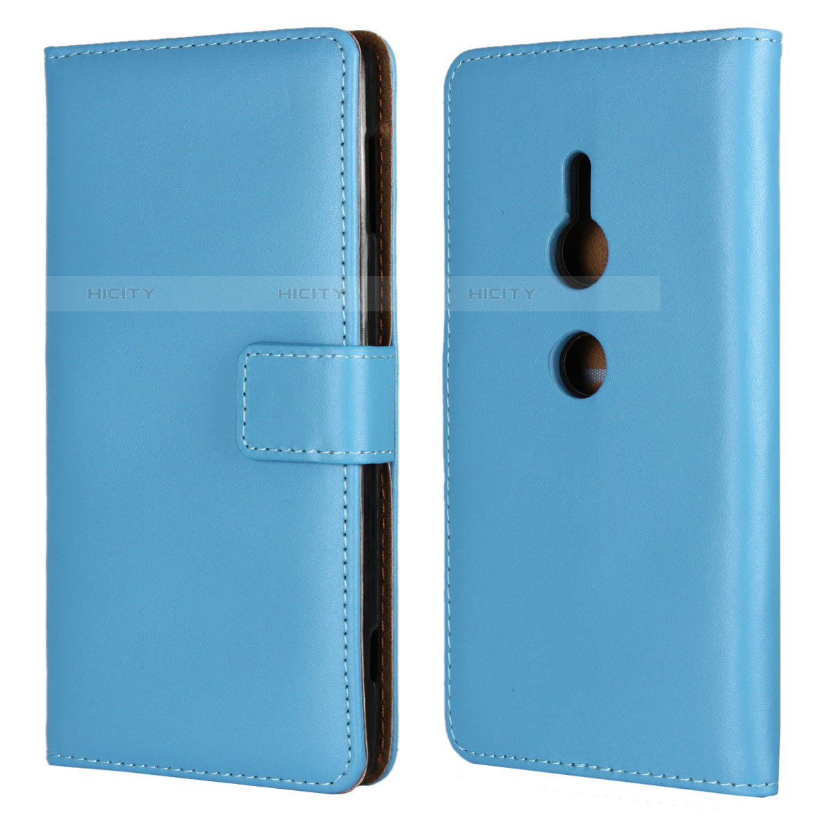 Funda de Cuero Cartera con Soporte Carcasa L04 para Sony Xperia XZ2 Azul Cielo