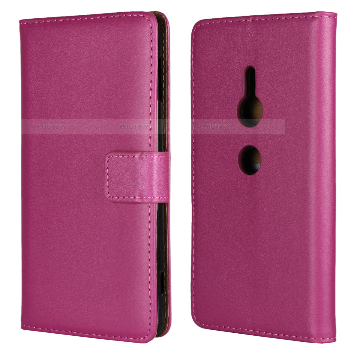 Funda de Cuero Cartera con Soporte Carcasa L04 para Sony Xperia XZ2 Rosa Roja