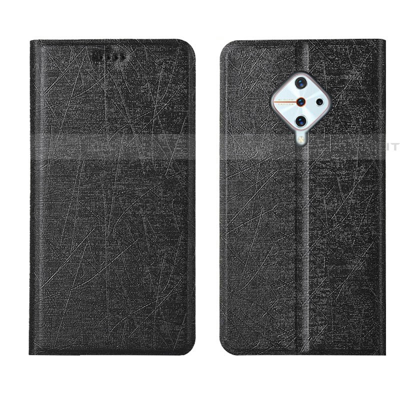 Funda de Cuero Cartera con Soporte Carcasa L04 para Vivo X50 Lite Negro