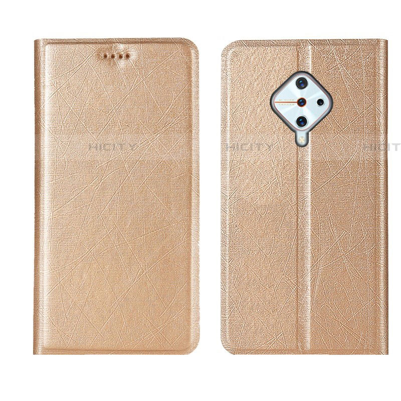 Funda de Cuero Cartera con Soporte Carcasa L04 para Vivo X50 Lite Oro