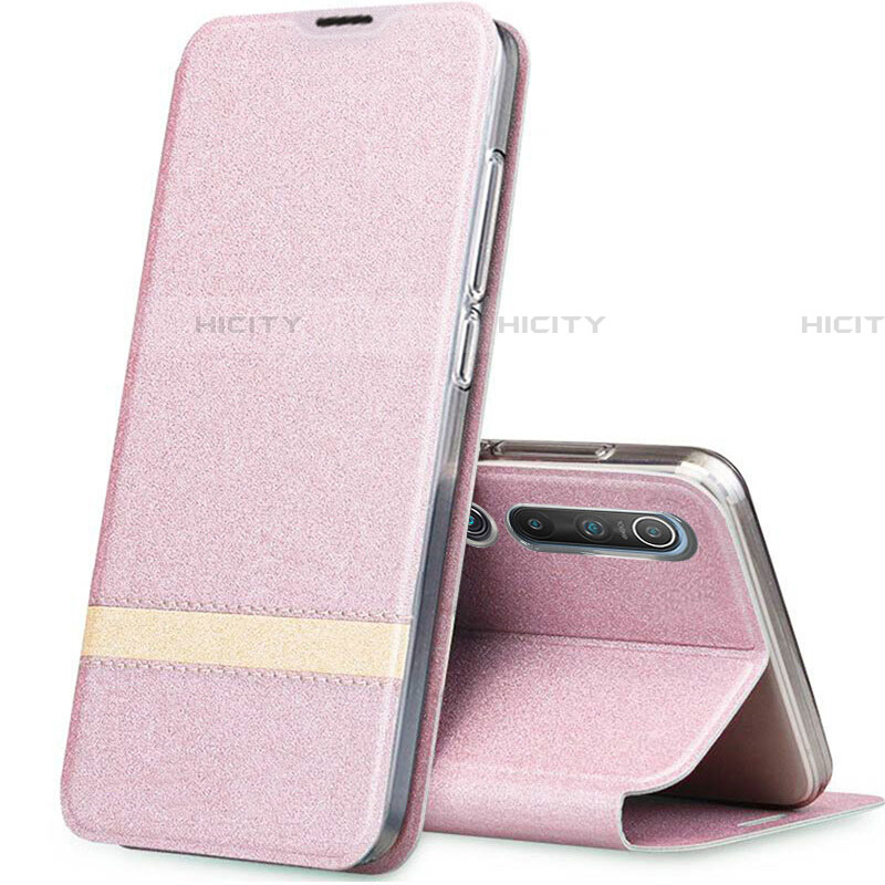 Funda de Cuero Cartera con Soporte Carcasa L04 para Xiaomi Mi 10 Oro Rosa