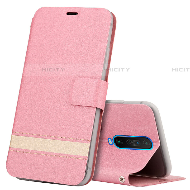 Funda de Cuero Cartera con Soporte Carcasa L04 para Xiaomi Poco X2 Rosa