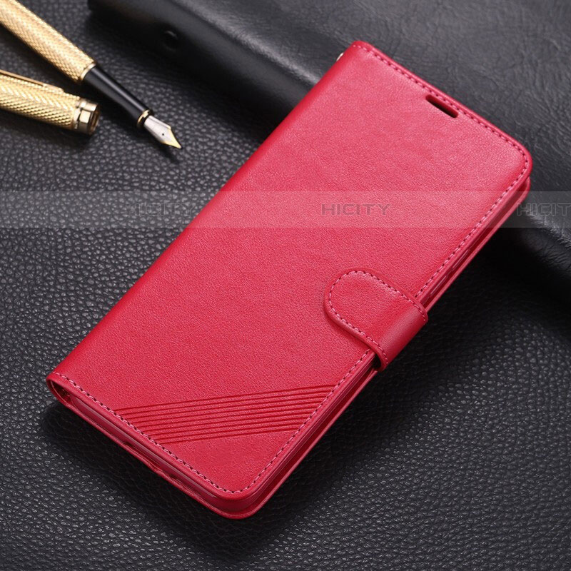 Funda de Cuero Cartera con Soporte Carcasa L04 para Xiaomi Redmi 8 Rojo