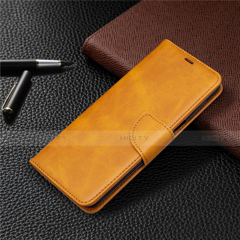 Funda de Cuero Cartera con Soporte Carcasa L04 para Xiaomi Redmi Note 9 Pro Max Naranja