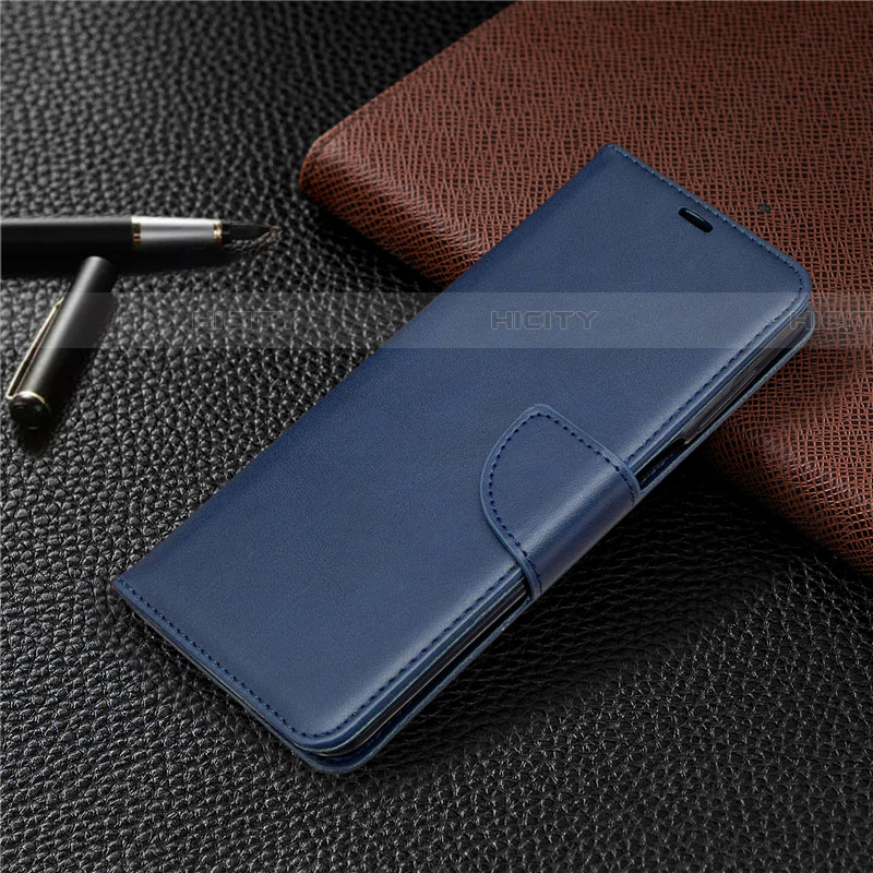 Funda de Cuero Cartera con Soporte Carcasa L04 para Xiaomi Redmi Note 9S Azul