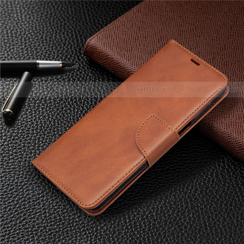 Funda de Cuero Cartera con Soporte Carcasa L04 para Xiaomi Redmi Note 9S Marron