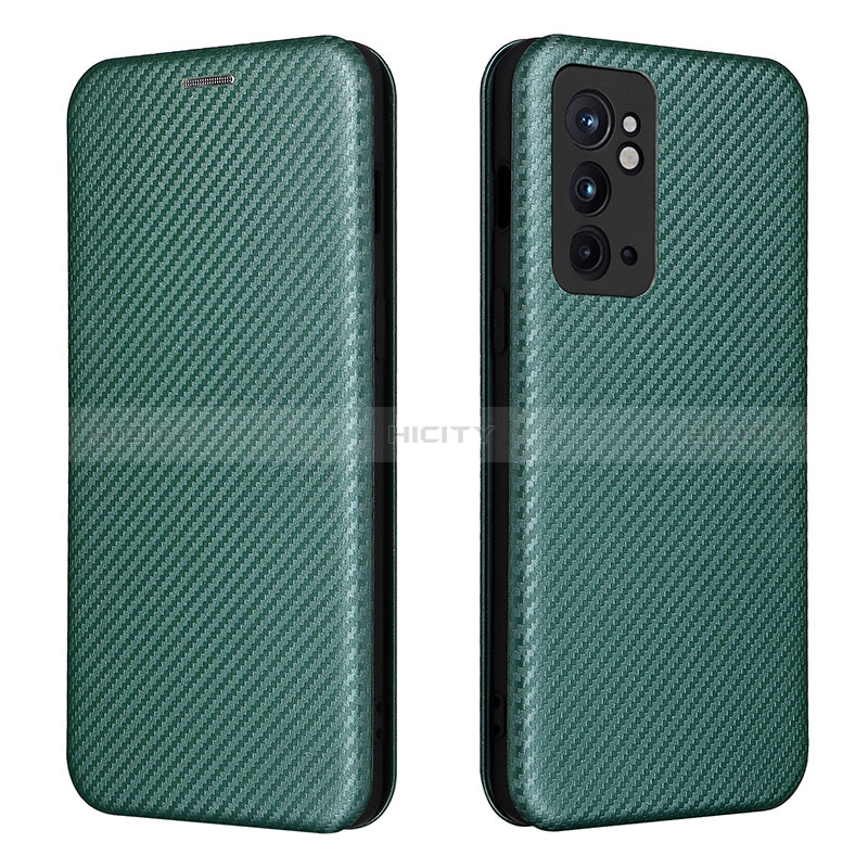 Funda de Cuero Cartera con Soporte Carcasa L04Z para OnePlus 9RT 5G Verde