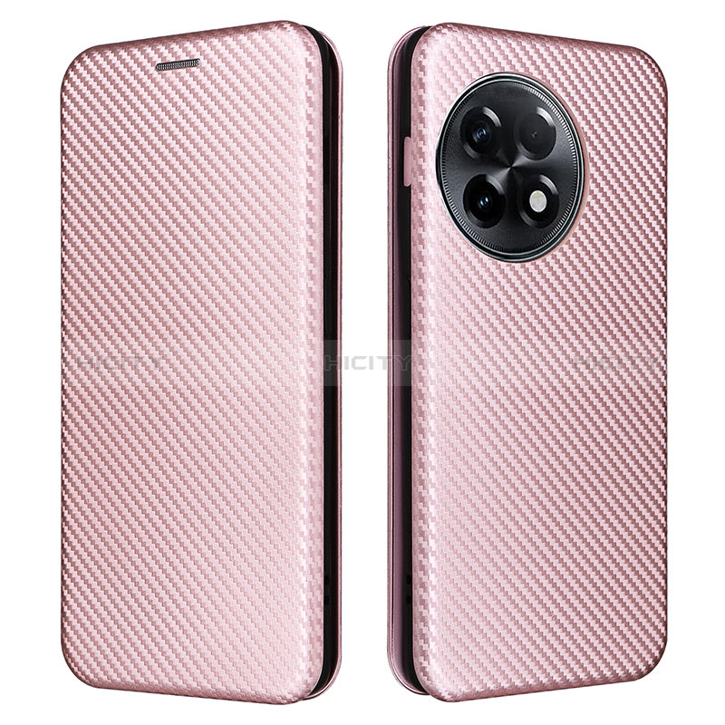 Funda de Cuero Cartera con Soporte Carcasa L04Z para OnePlus Ace 2 5G Oro Rosa