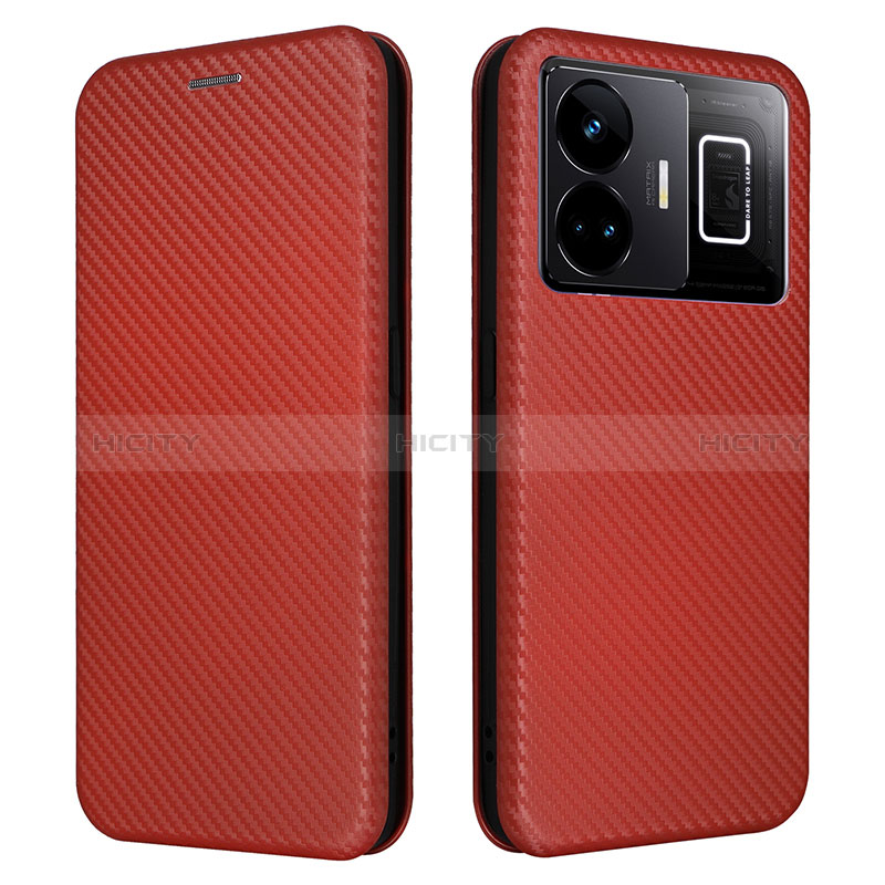 Funda de Cuero Cartera con Soporte Carcasa L04Z para Realme GT Neo6 5G Marron