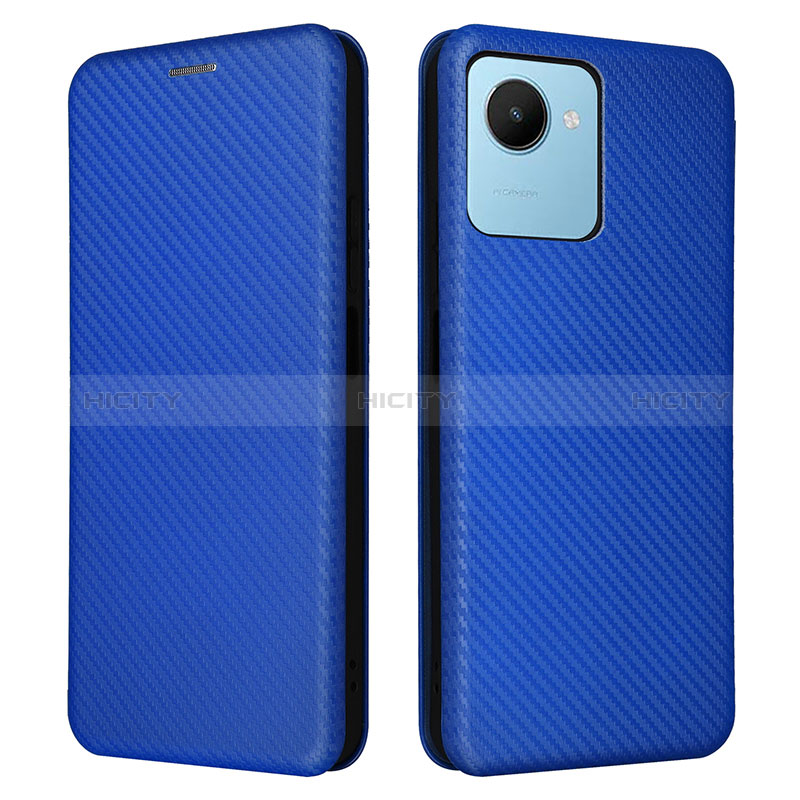 Funda de Cuero Cartera con Soporte Carcasa L04Z para Realme Narzo 50i Prime Azul