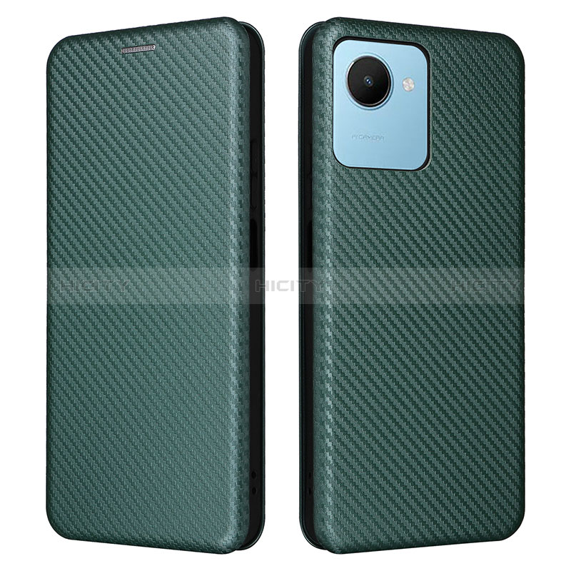 Funda de Cuero Cartera con Soporte Carcasa L04Z para Realme Narzo 50i Prime Verde