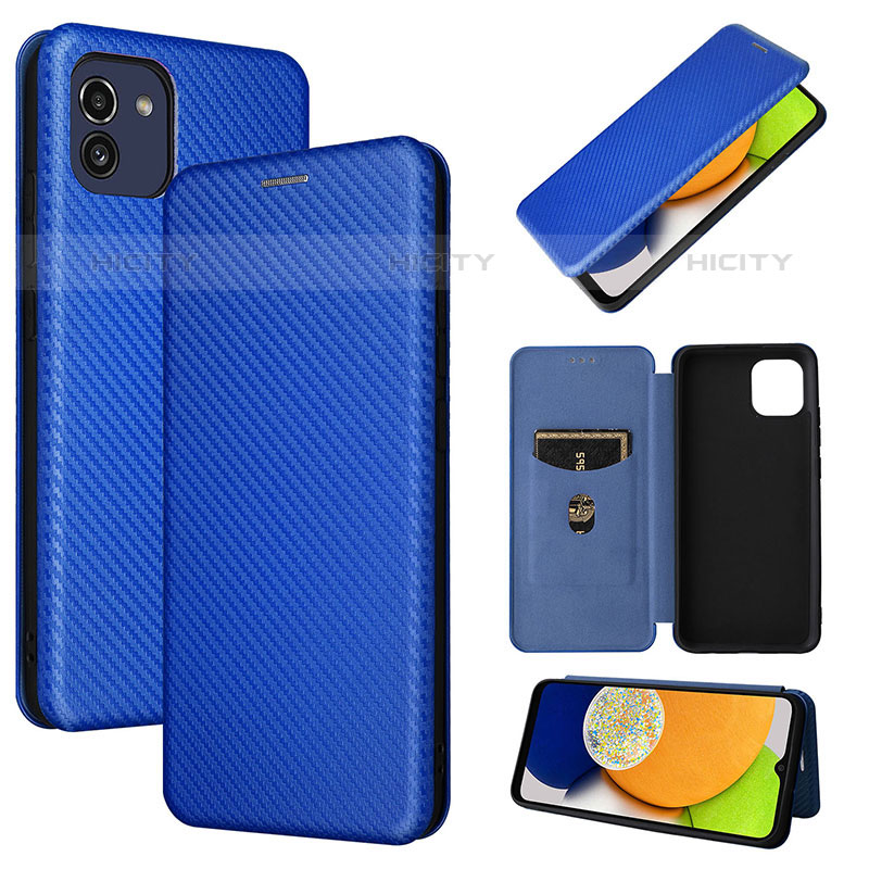 Funda de Cuero Cartera con Soporte Carcasa L04Z para Samsung Galaxy A03