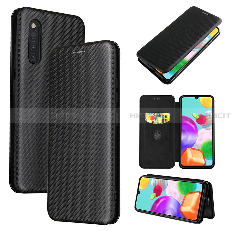 Funda de Cuero Cartera con Soporte Carcasa L04Z para Samsung Galaxy A41 SC-41A Negro