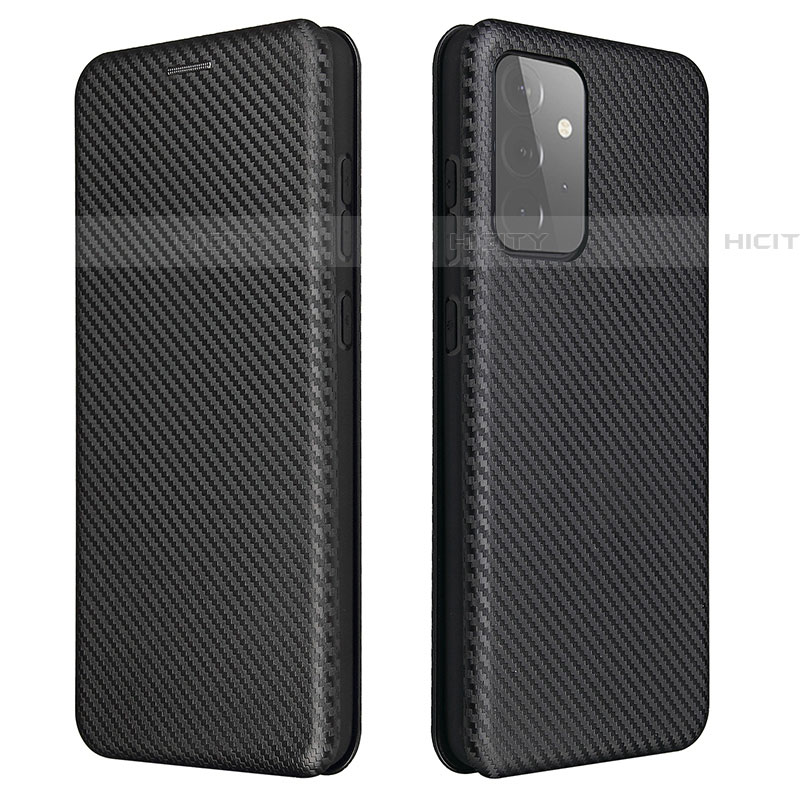 Funda de Cuero Cartera con Soporte Carcasa L04Z para Samsung Galaxy A72 4G Negro