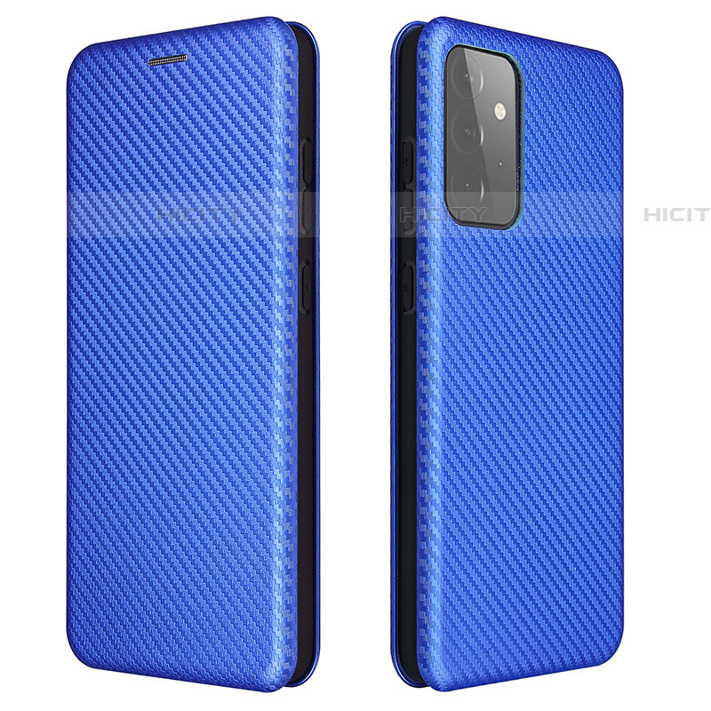 Funda de Cuero Cartera con Soporte Carcasa L04Z para Samsung Galaxy A72 5G Azul