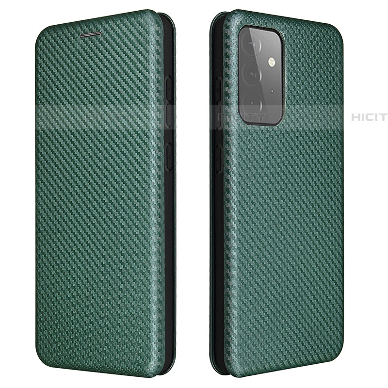 Funda de Cuero Cartera con Soporte Carcasa L04Z para Samsung Galaxy A72 5G Verde