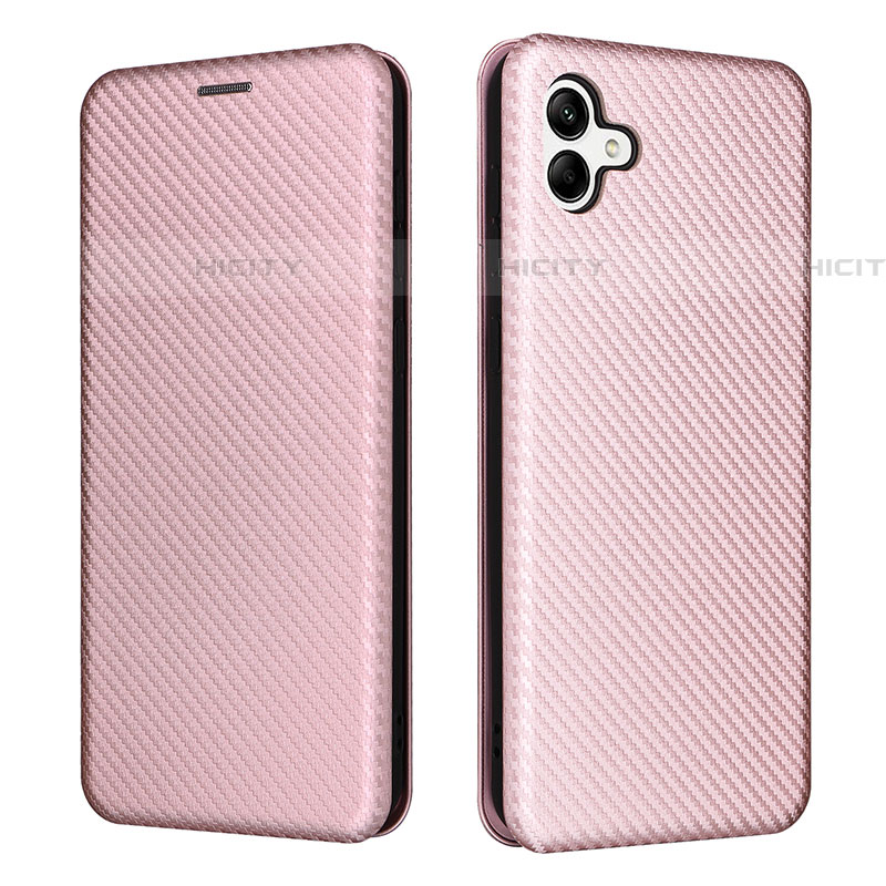 Funda de Cuero Cartera con Soporte Carcasa L04Z para Samsung Galaxy F04 Oro Rosa