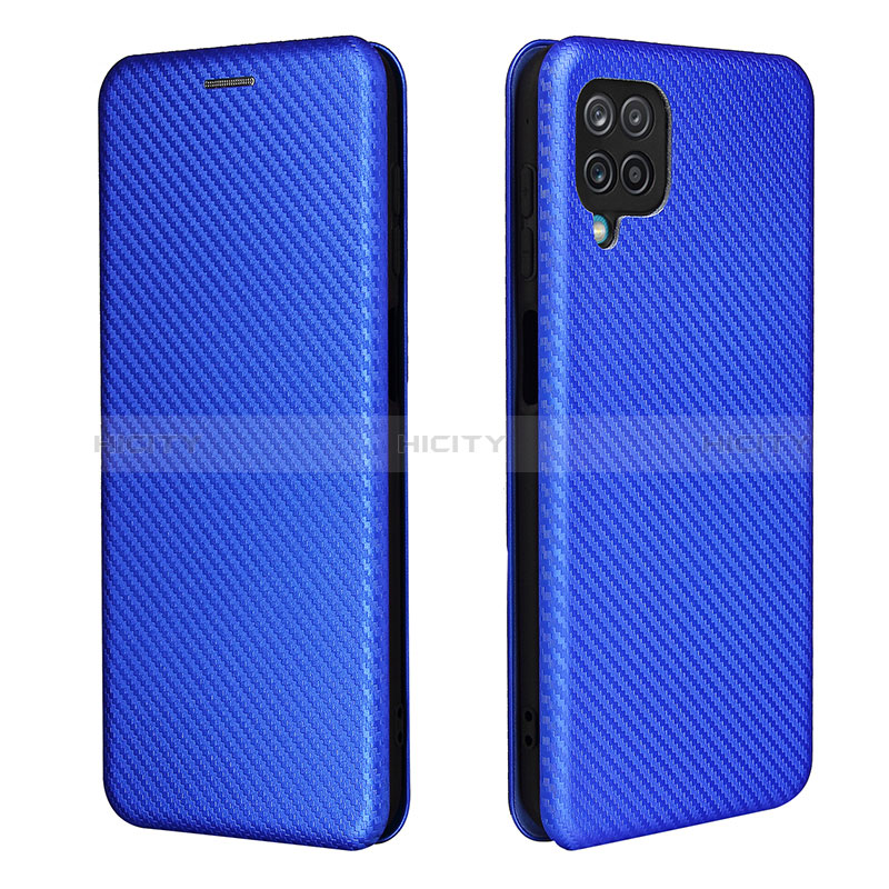 Funda de Cuero Cartera con Soporte Carcasa L04Z para Samsung Galaxy F12 Azul