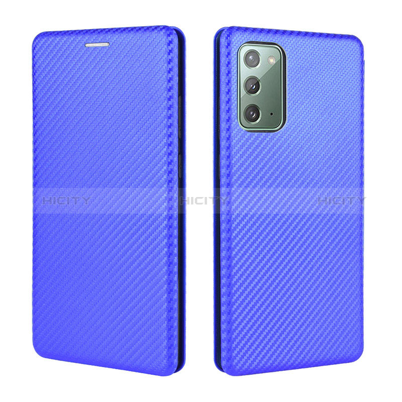 Funda de Cuero Cartera con Soporte Carcasa L04Z para Samsung Galaxy Note 20 5G Azul
