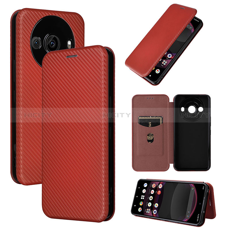 Funda de Cuero Cartera con Soporte Carcasa L04Z para Sharp Aquos R8 Pro