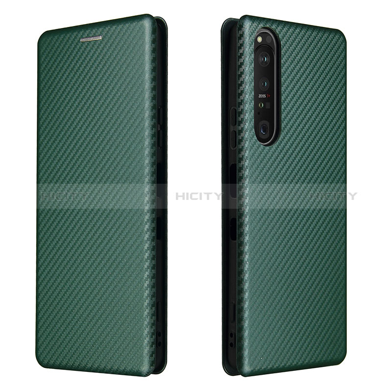 Funda de Cuero Cartera con Soporte Carcasa L04Z para Sony Xperia 1 III Verde