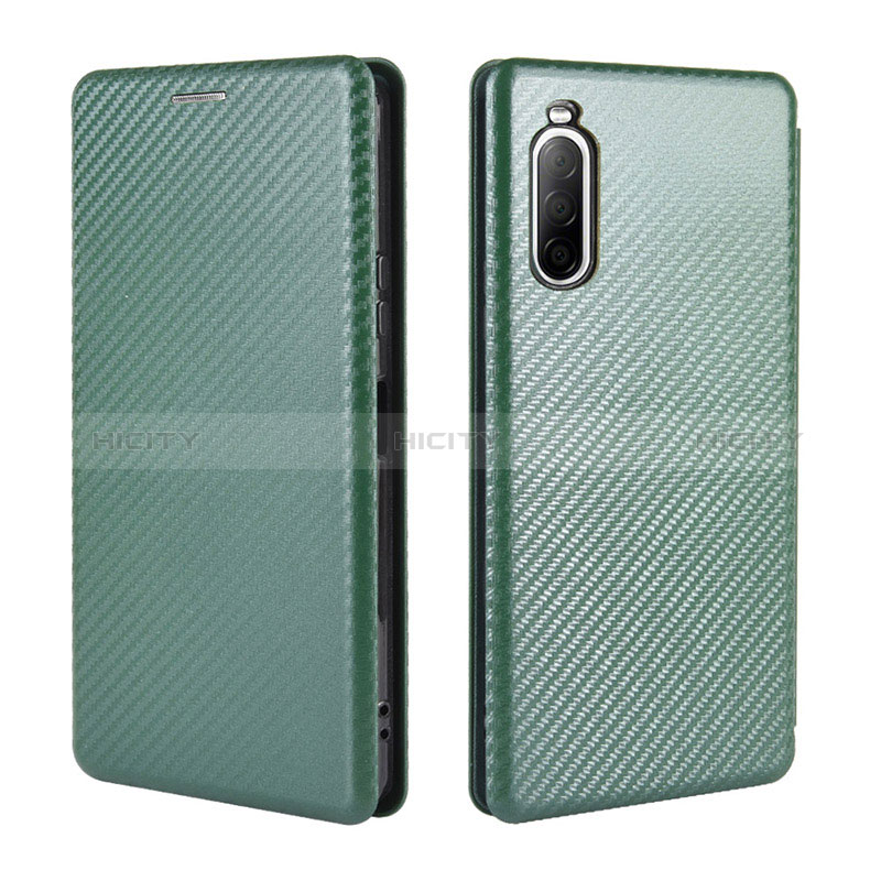 Funda de Cuero Cartera con Soporte Carcasa L04Z para Sony Xperia 10 II Verde