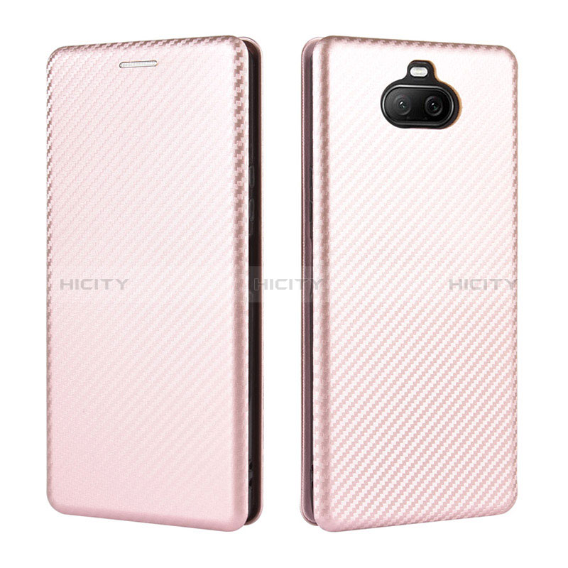 Funda de Cuero Cartera con Soporte Carcasa L04Z para Sony Xperia 8 Oro Rosa