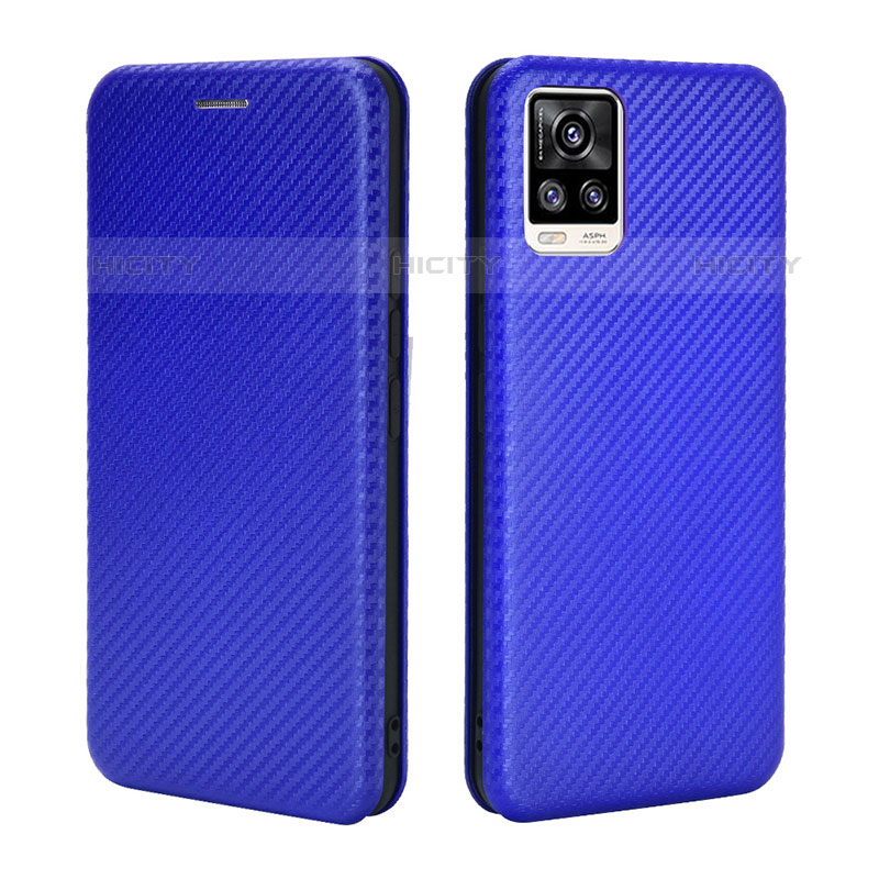 Funda de Cuero Cartera con Soporte Carcasa L04Z para Vivo V20 (2021) Azul