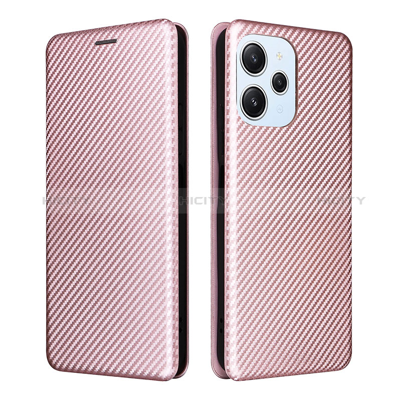 Funda de Cuero Cartera con Soporte Carcasa L04Z para Xiaomi Redmi 12 5G Oro Rosa